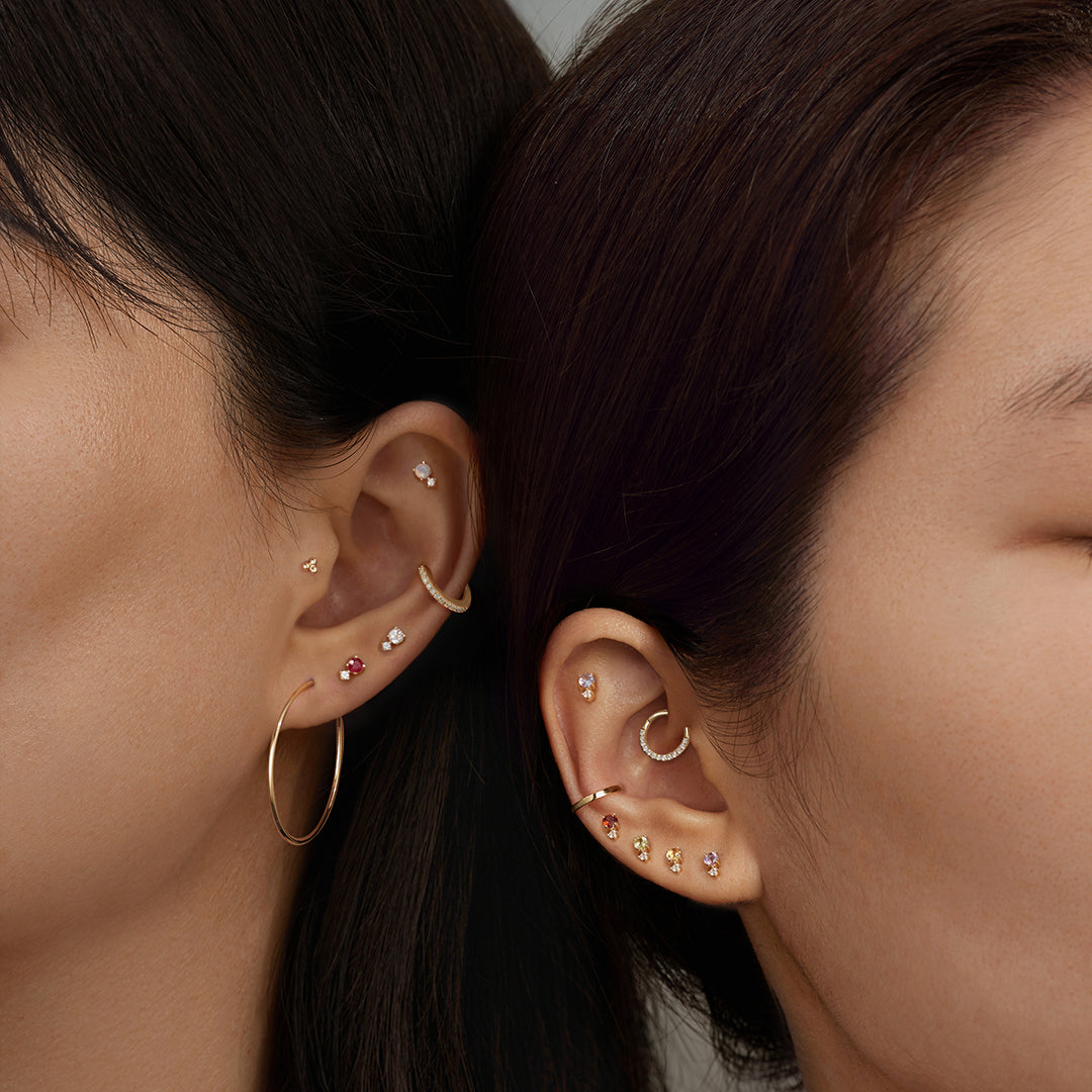March Birthstone | Aquamarine and White Sapphire Stud Earring - Image 4