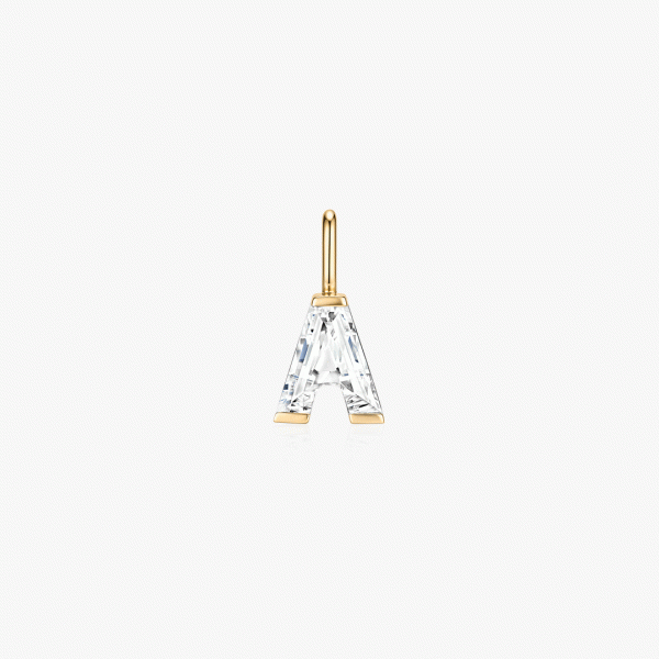 14K Gold Initial Lab-Grown Diamond Charm