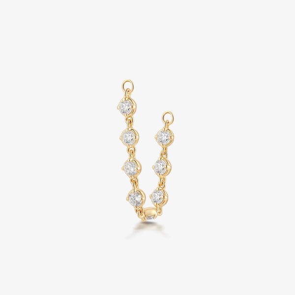 GINNY | Multi Lab Grown Diamond Earring Chain Charm