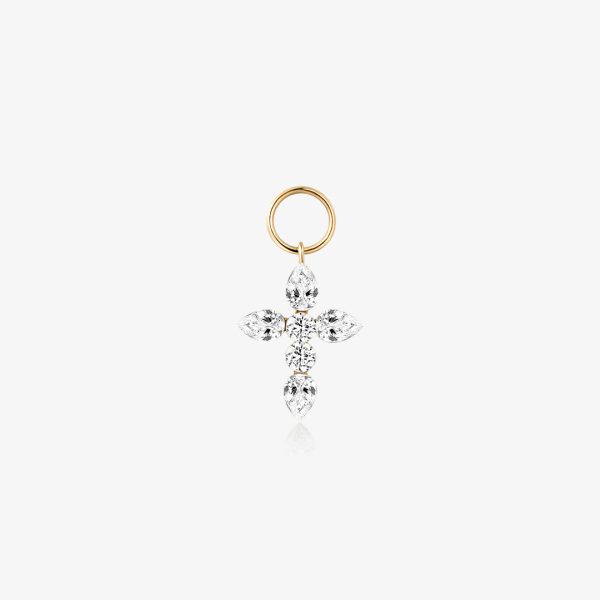 Lab Grown Diamond Cross Earring Charm
