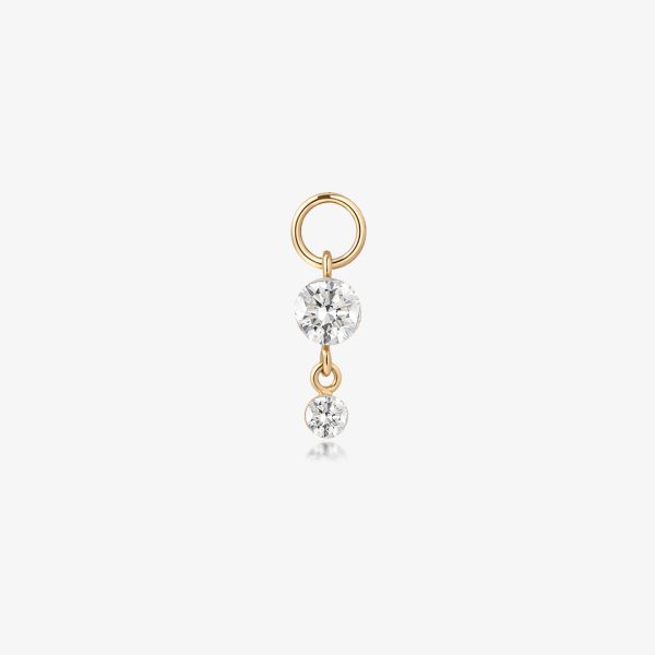 Double Round Lab-Grown Diamond Dangle Earring Charm
