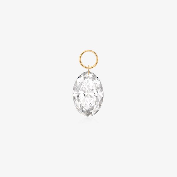 Oval-Cut Lab-Grown Diamond Earring Charm
