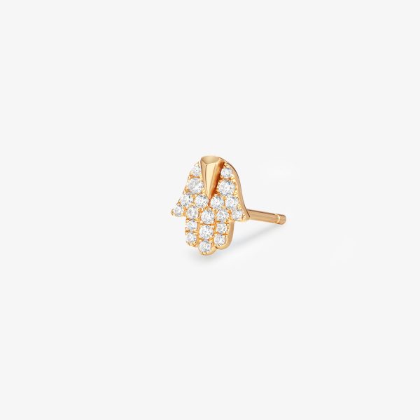 MIRIAM | Diamond Hamsa Single Stud Earring