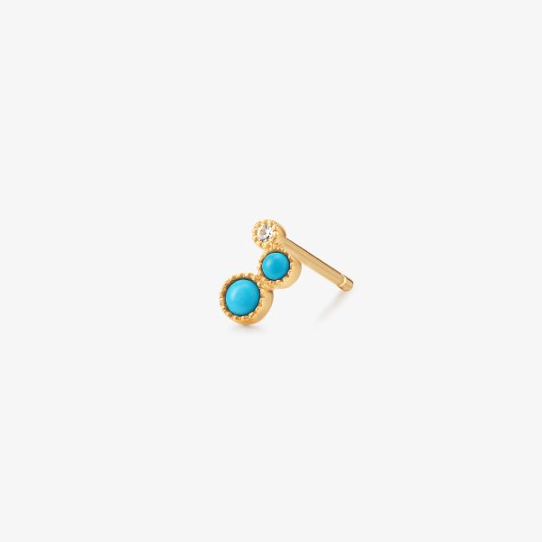 AMIRA | Turquoise & White Sapphire Waterfall Single Earring