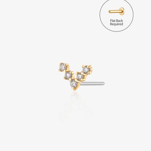 HOPE | Lab Grown Diamond Wishbone Threadless Flatback Earring