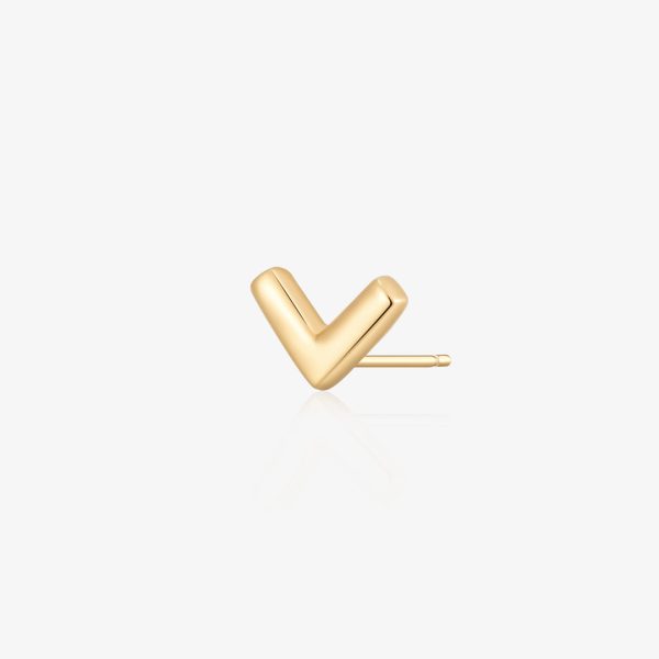 VICTORIA | Gold Wishbone Stud Single Earring