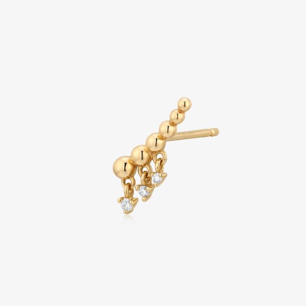 KORA | Dangling Lab Grown Diamond Beaded Climber Stud Earring