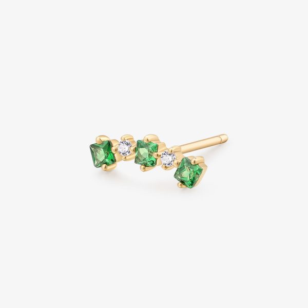 JAIDA | Tsavorite and White Sapphire Climber Earring