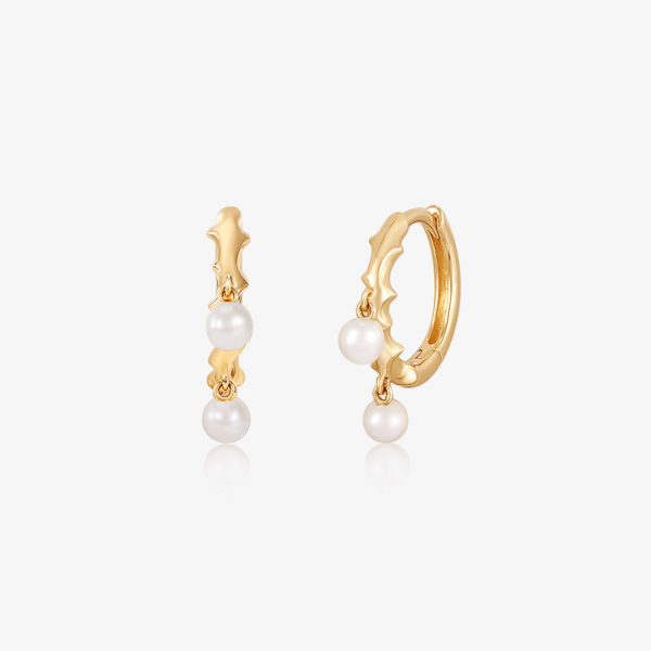 LORELEI | Huggie Hoops with Pearl Drops