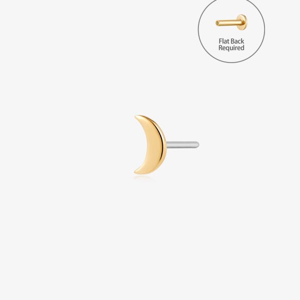 CRESCENT | Moon Threadless Flatback Earring