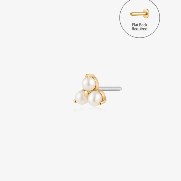 ETTA | Triple Pearl Threadless Flatback Earring