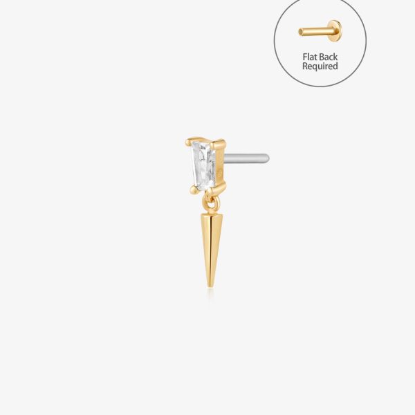 PEYTON | White Sapphire Threadless Flatback Earring