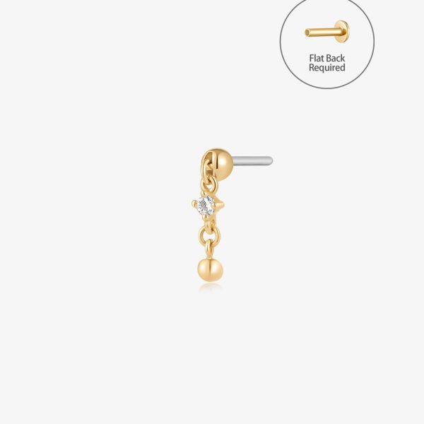 TATUM | Lab Grown Diamond Drop Threadless Flatback Earring