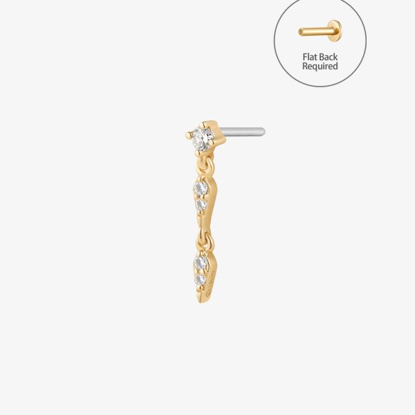 REAGAN | Lab Grown Diamond Dangling Threadless Flatback Earring
