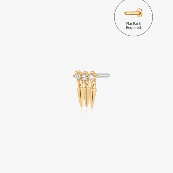 EMERSON | Lab Grown Diamond Triple Drop Threadless Flatback Earring