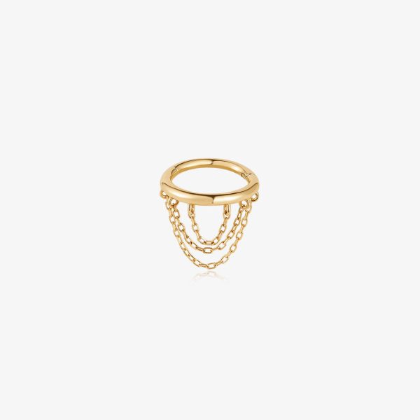 BROOKLYN | Triple Draped Chain Clicker Hoop