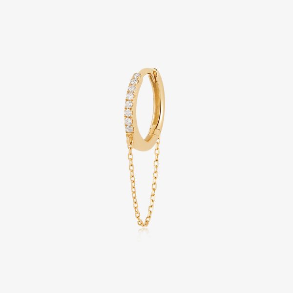 BERLIN | Draped Chain Lab Grown Diamond Huggie Hoop