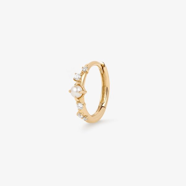 MAYA | Pearl and Lab Grown Diamond Huggie