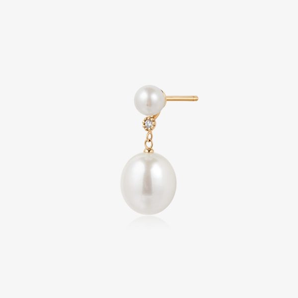 CAROLEENA | Double Pearl Drop Stud Earring