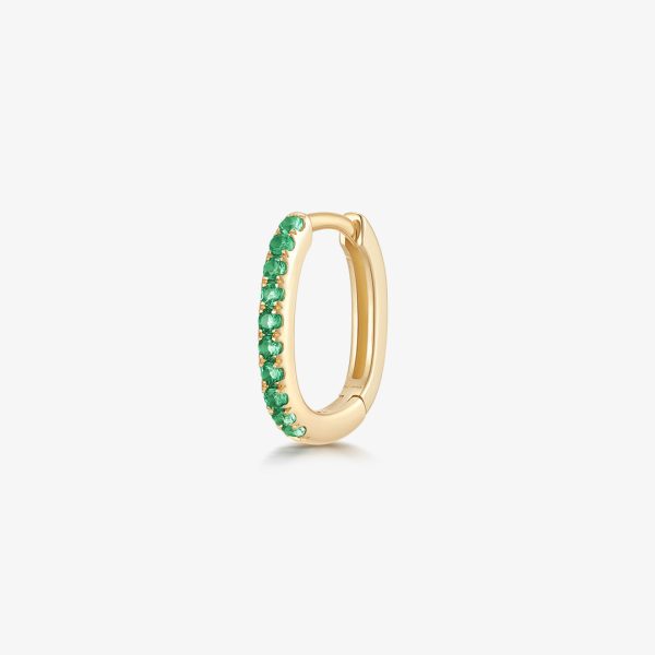 TWIGGY | Single Lab Grown Emerald Paperclip Huggie