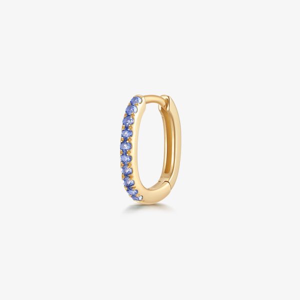 ELENI | Lab Grown Sapphire Paperclip Huggie
