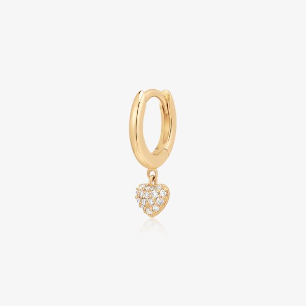 ADELINE | Pavé Lab Grown Diamond Heart Huggie