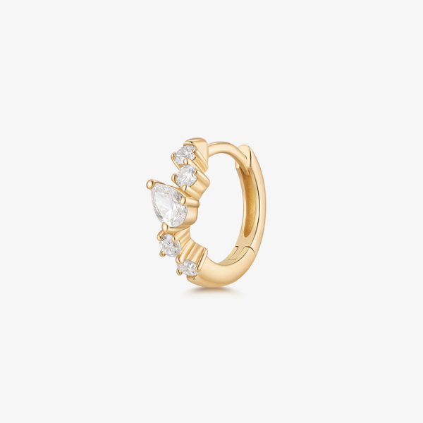 ZARINA | Pear and Round Lab Grown Diamond Single Huggie