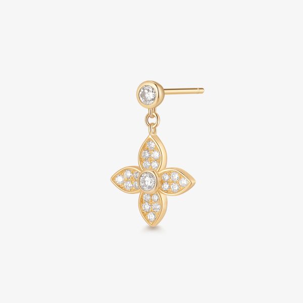 TEEGAN | Dangling Clover Lab Grown Diamond Single Stud Earring