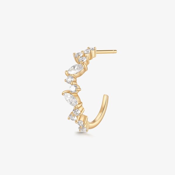 LEANDRA | Marquise and Round Lab Grown Diamond Single Huggie