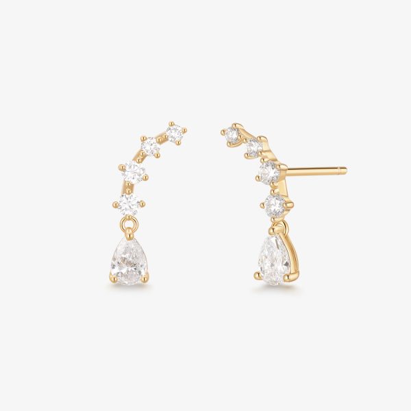 ADALYNN | Pear and Round Lab Grown Diamonds Pair Stud Earrings