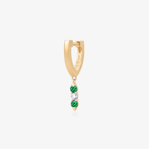 KENZA | Dangle Lab Grown Emerald and Sapphire Huggie