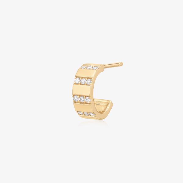 RAVEN | Bead Set Lab Grown Diamond Sleek Hoop Earring