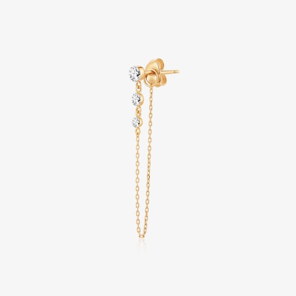 Lab Grown Diamond Drop Chain Stud Earring