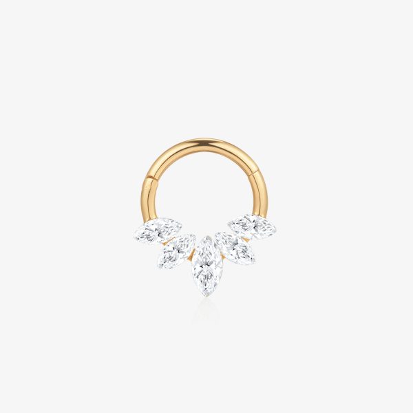 Lotus Garland Lab Grown Diamond Single Clicker Hoop