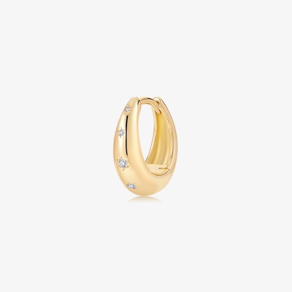 Celestial Domed Lab Grown Diamond Single Huggie Hoop