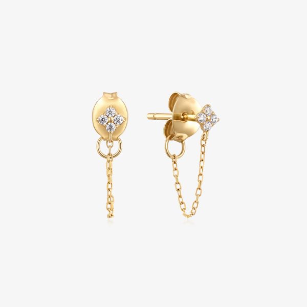 Floral Lab-Grown Diamond Chain Studs