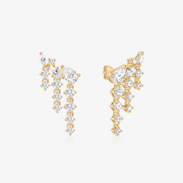 Curved Tassel Bar Lab-Grown Diamond Studs