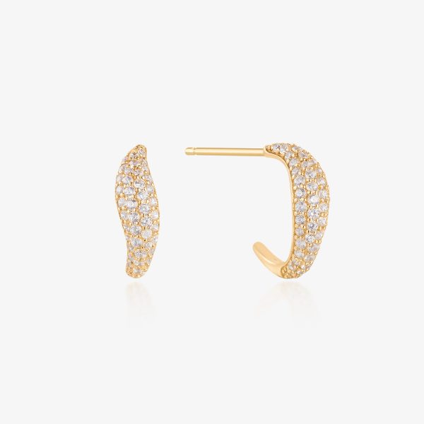Pavé Curved Diamond Hoops