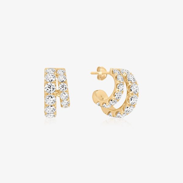 Double-Row Lab-Grown Diamond Hoops