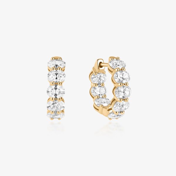 Oval Lab-Grown Diamond Huggie Hoops