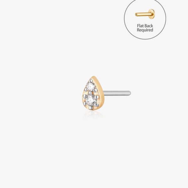 ROSA | Diamond Pavé Teardrop Threadless Flatback Earring
