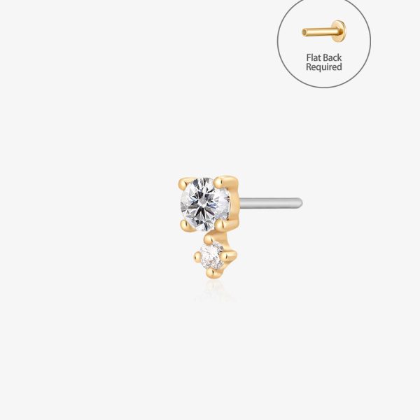 April Birthstone | Diamond Threadless Flatback Earring