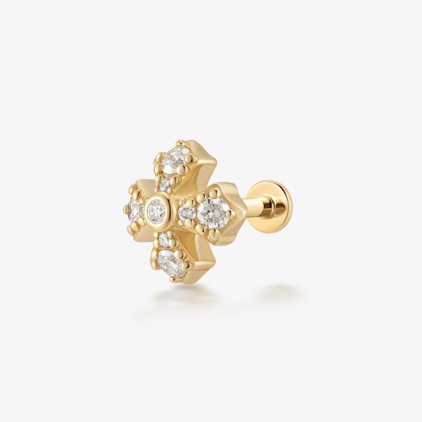 FOXY | Lab Grown Diamond Fancy Cross Threaded Flatback