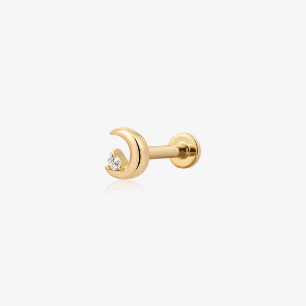LIORA | Half Moon Lab Grown Diamond Threaded with Flatback
