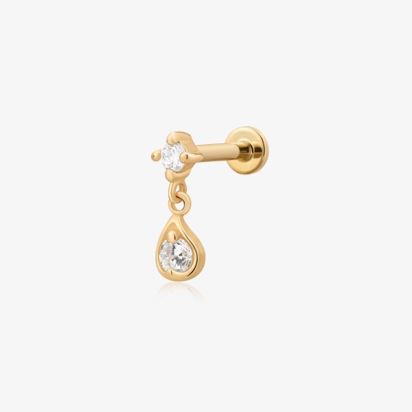 ECHO | Dangle Double Lab Grown Diamond Threaded with Flatback