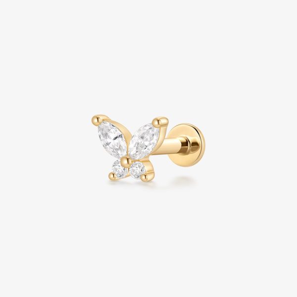 CASSANDRA | Marquise Lab Grown Diamond Butterfly Threaded Flatback
