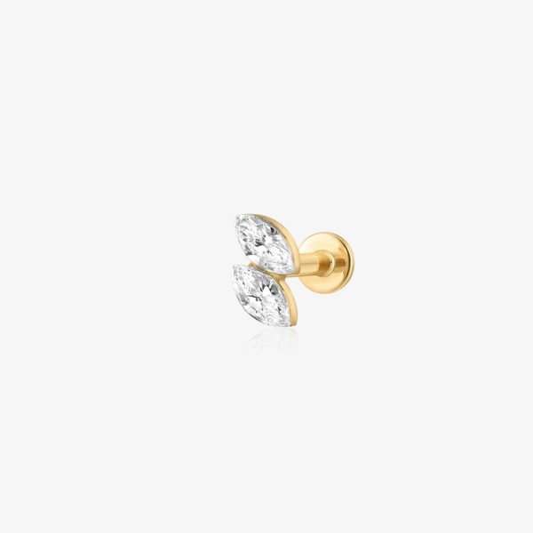 Marquise Duo Lab Grown Diamond Flatback Stud