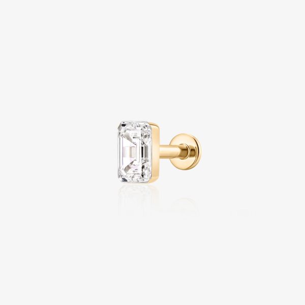 Baguette Lab Grown Diamond Flatback Stud