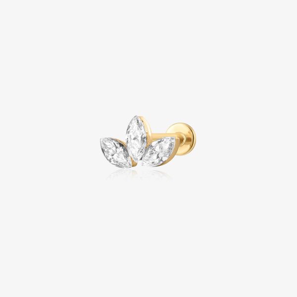 Lotus Lab Grown Diamond Flatback Stud