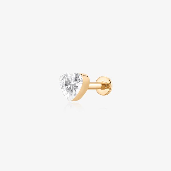 Heart Lab Grown Diamond Flatback Stud